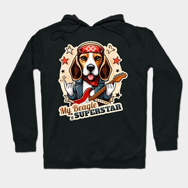 Beagle Rockstar Hoodie by k9-tee